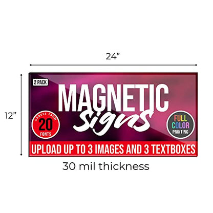 2 Pack Personalized Magnetic Signs for Vehicles