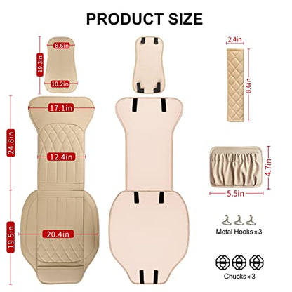 1 Pack Waterproof Front Car Seat Cover for Car Truck SUV Beige