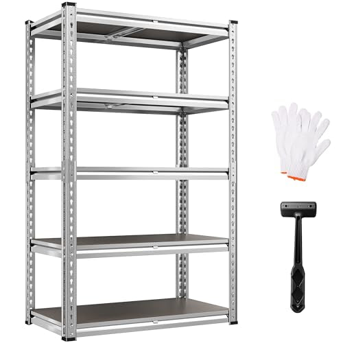 Galvanized Garage Shelving with PP Boards for Pantry Office Garage (2 Count)