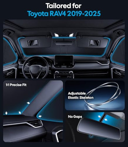 2026 8PC Full Set Window Sunshade for Toyota RAV4 2019 (8 Count)