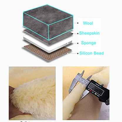 Genuine Sheepskin Car Seat Cover for Fuzzy Soft Fur Wool Cushion