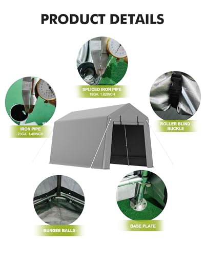 7 x 10 ft Carport Storage Shed