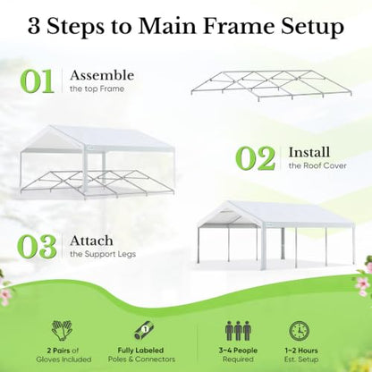 16x20 Heavy Duty Party Tent Outdoor Canopy with Storage Bags