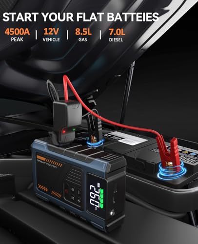 Car Battery Charger Jump Starter with Air Compressor