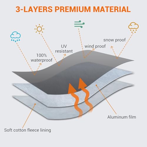 All Weather Car Cover Waterproof Windproof Hail Protector with Fleece Lining & Zipper Door