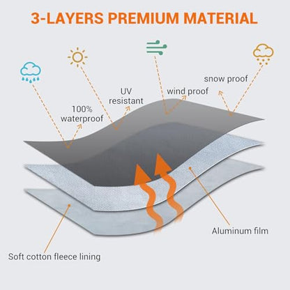 All Weather Car Cover Waterproof Windproof Hail Protector with Fleece Lining & Zipper Door