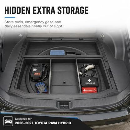 Hidden Trunk Storage Box for 2026 2027 Toyota RAV4 Hybrid
