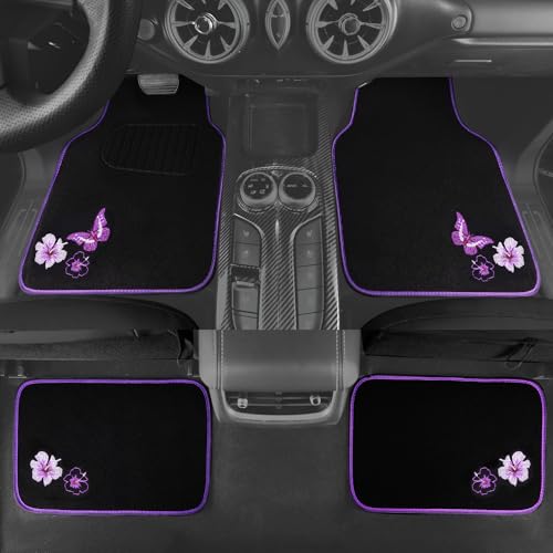 Embroidery Butterfly and Flower Car Floor Mats