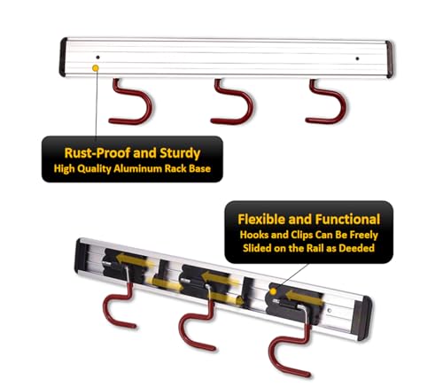 Wall Mounted Mop and Broom Holder Stainless Steel S Type Broom Rack Anti
