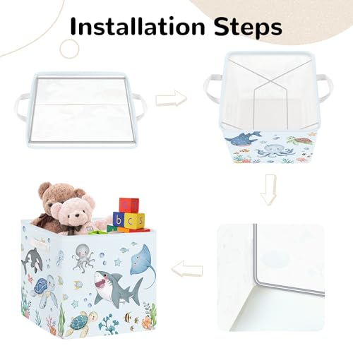 11.8" Ocean Animal Storage Basket Set of 3 for Kid Toy Clothes Bin (3 Count)