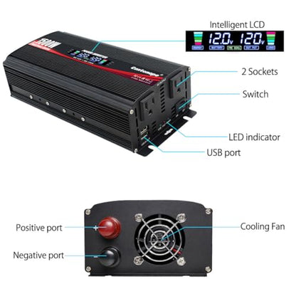 1500W Power Inverter 12V to 110V