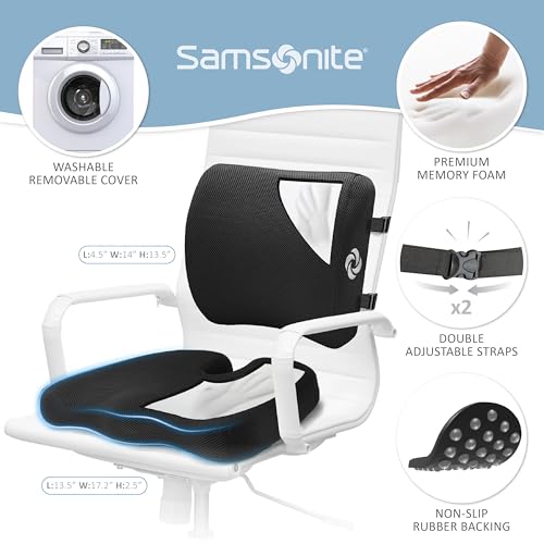 Ergonomic Seat Cushion and Lumbar Support Cushion Combo (2 Count)