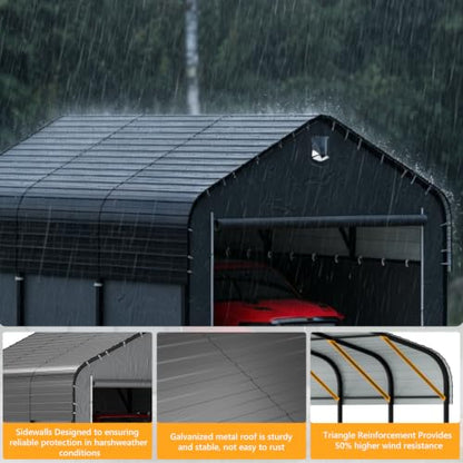 10x16 Metal Carport with Removable Sidewalls