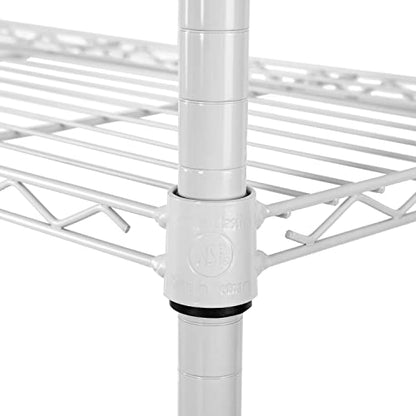 5-Tier NSF-Certified Steel Wire Shelving, 36"W x 14"D x 75.5"H, White