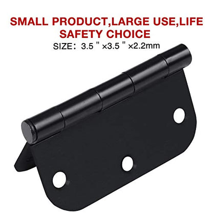 Rounded Door Hinges Matte Black 3.5 x 3 1 (3 Count)