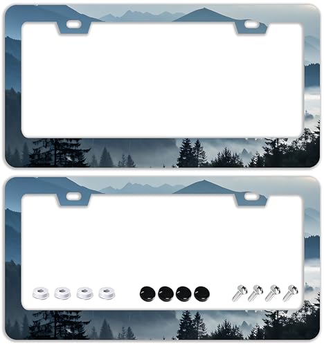 Mountains Forest License Plate Frames