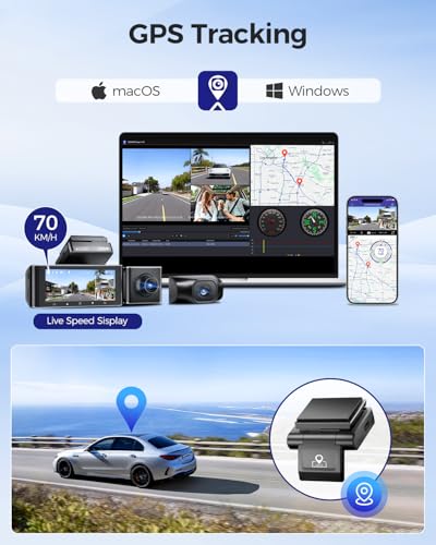 M550 Max 4K 3 Channel Dash Cam Front and Rear Inside