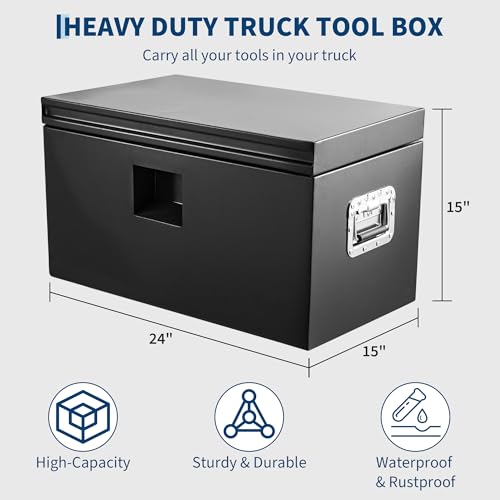 Heavy Duty Black Steel Truck Bed Toolbox