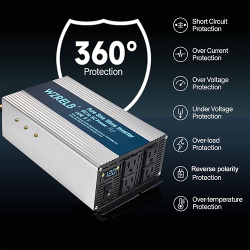 2000W Pure Sine Wave Inverter 12V DC to 110V 120V AC
