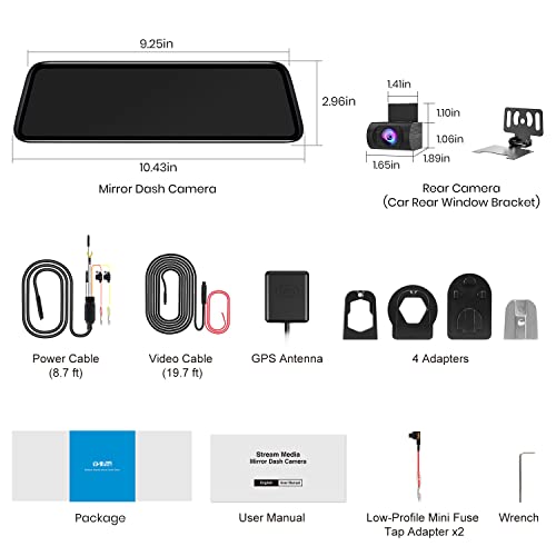 V5PRO 1080P 9.35'' OEM Rear View Mirror Camera