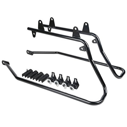 Motorcycle 5" Stretched Saddlebags with Black Conversion Brackets Fit For Harley Softail Deluxe Heritage Softail 1984