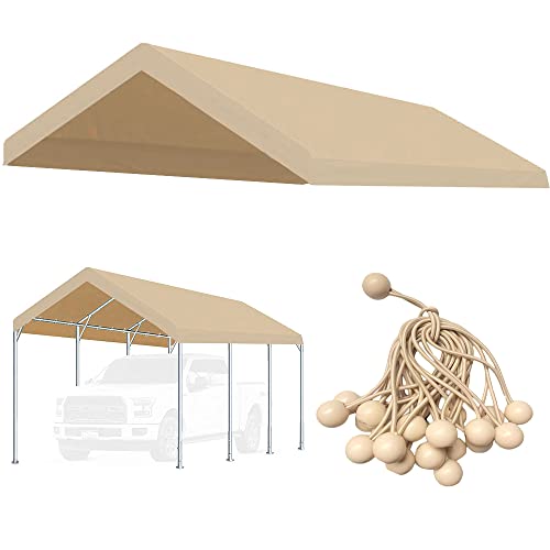 10'x20' Carport Canopy Replacement Cover Beige