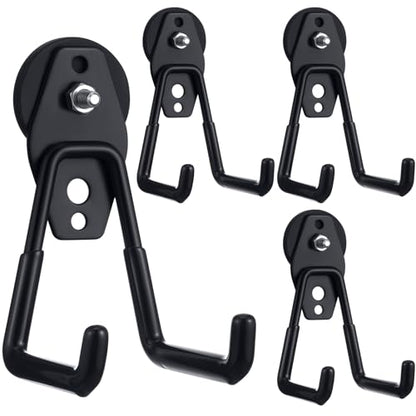 4 Pcs Large Magnetic Hooks Heavy Duty Garage Magnet Hooks Strong Storage Utility Magnetic Hangers with Anti Slip Rubber Coating for Indoor and Outdoor Hanging