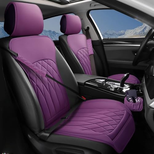 2 Pack Waterproof Front Car Seat Covers for Car Truck SUV Purple (2 Count)