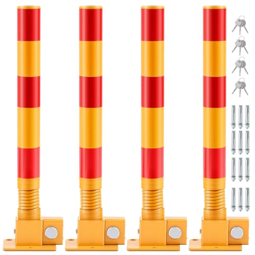 4 Pcs Spring Parking Post Barrier (4 Count)
