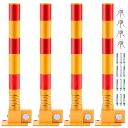 4 Pcs Spring Parking Post Barrier (4 Count)