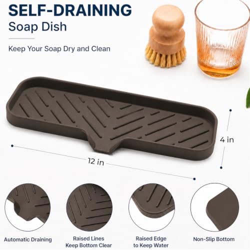 Silicone Soap Dish with Drain Spout