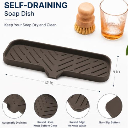 Silicone Soap Dish with Drain Spout