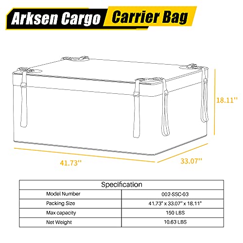 Roof Top Luggage Storage Bag for 43" x 39" Roof Baskets Waterproof 14.5 Cubic Feet