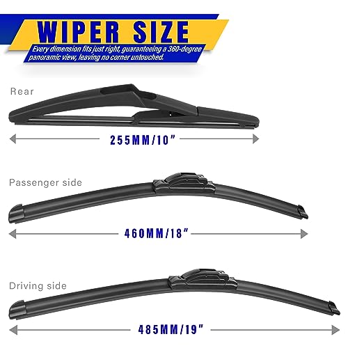 3 Wipers Fits Mini Cooper 2006