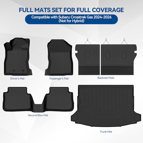 Custom Fit Floor Mats for Subaru Crosstrek Gas 2024