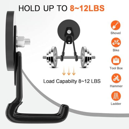 Strong Magnetic Hooks Heavy Duty Upgraded Large Magnetic Garage Hook (3 Count)