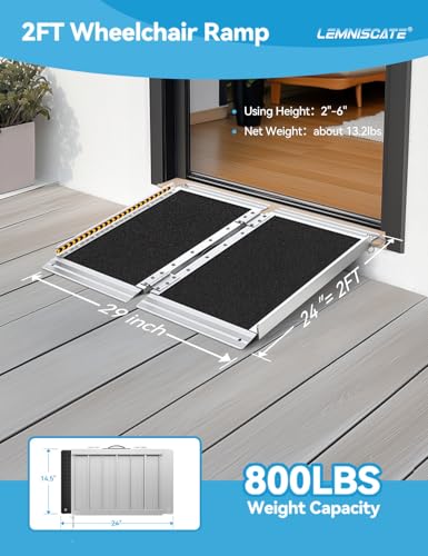 2FT Portable Wheelchair Ramp Aluminum Non