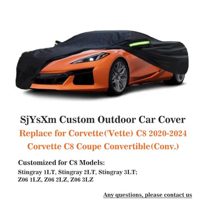 Heavy Duty Car Cover Compatible with Chevrolet Corvette C8 Stingray Z51 Z06 E