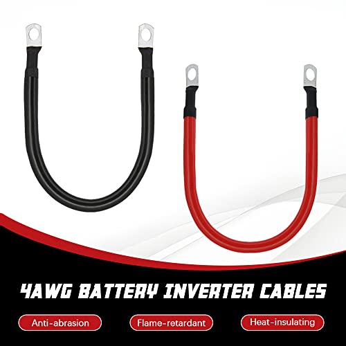 4 AWG Battery Cable 4 Gauge Pure Copper Battery Inverter Cables with 5