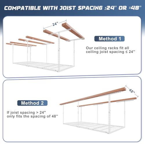 3X8FT Overhead Garage Storage Rack