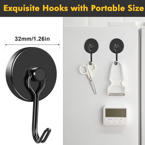 Magnetic Hooks 12 Pack 120Lbs Heavy Duty Neodymium Magnet Hook