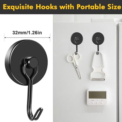 Magnetic Hooks 12 Pack 120Lbs Heavy Duty Neodymium Magnet Hook