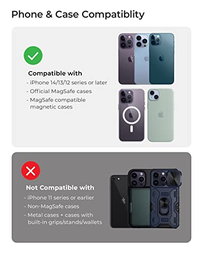 Velox Magnetic Wireless Charging Air Vent Car Phone Mount. Compatible with MagSafe iPhones including iPhone 12