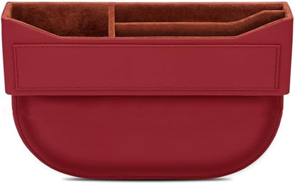 Car Seat Gap Filler Organizer for Tesla Model 3/Model Y/Model X/Model S/Cybertruck,Car Front Seat Organizer Car Console Side Pocket with USB Charging Hole,A Red