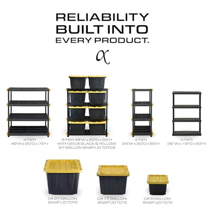 5 Tier Heavy Duty Plastic Storage Shelves for Garage Organization (5 Count)