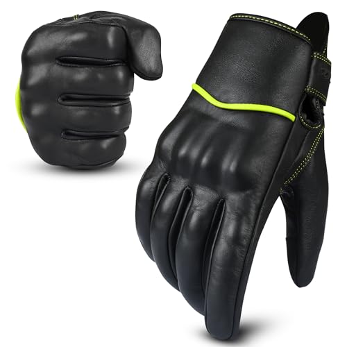 Motorcycle Gloves Men's Leather Motorbike Gloves Touchscreen Function