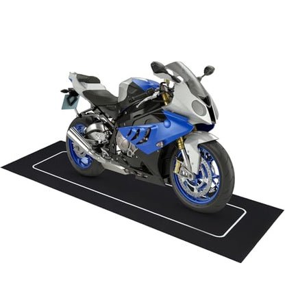 Motorcycle Mat Garage Floor Rug Washable Parking Mats for Garage Floors Non Slip Oil Absorbent Pad Rubber Backing Layer Protects Floor