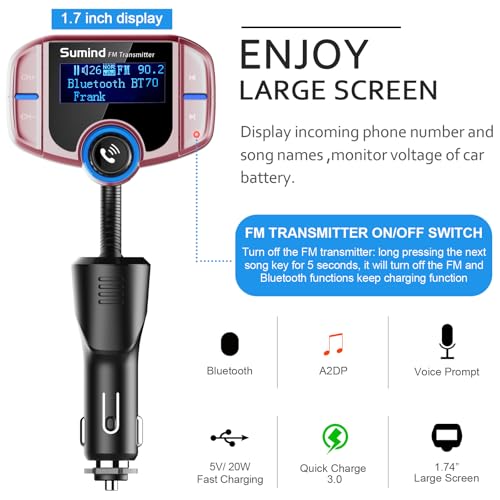 Upgraded Wireless Bluetooth Car Adapter FM Transmitter