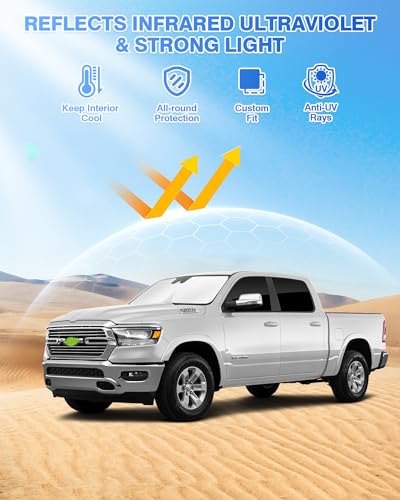 Sunshades for Dodge Ram 1500 Crew Cab 2019 (6 Count)