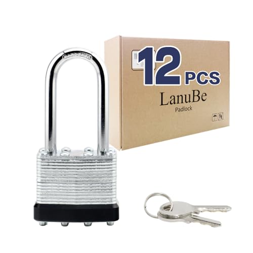 Laminated Keyed Alike Padlock 12 Pack 1.6 (12 Count)